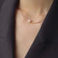 Gold Line&Pearl Necklace