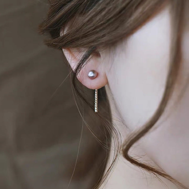 Shinning Purple Pearl Earrings