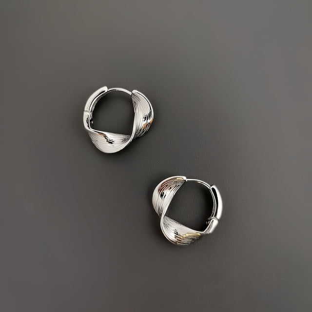 Twisted Ribbon Hoop Earrings