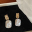 Rectangle Baroque Pearl Earrings