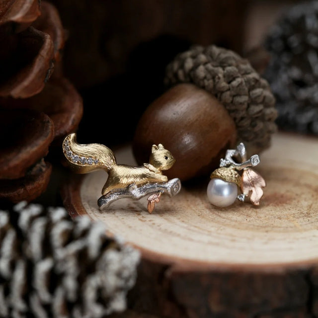 Squirrel’s Acorn Treasure Earrings