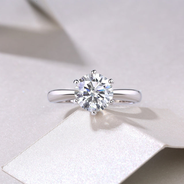 Six Prong Setting Moissanite Ring