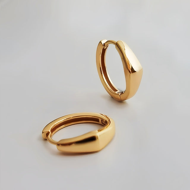 Sleek Angular Hoop Earrings