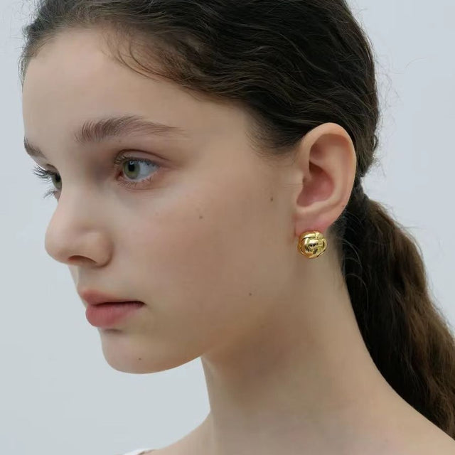 Knotted Ball Stud Earrings