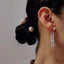Pearl & Silver Tassel Earrings