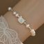 Cute Kitty Pearl and Silver Bracelet
