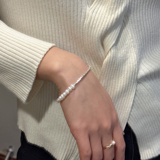 Half Silver& Pearls Bracelet