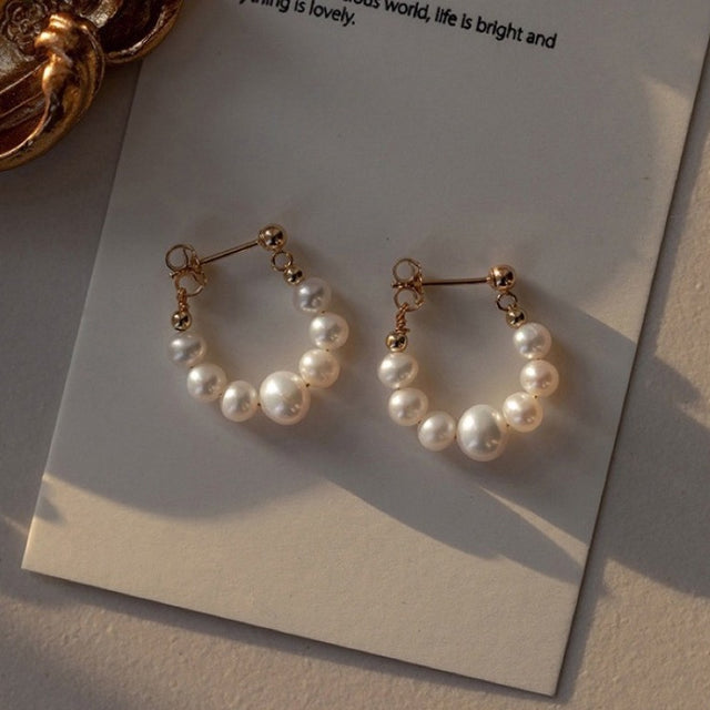 Pearl Hoop Earrings