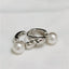 Single Pearl Silver Hoop Earrings