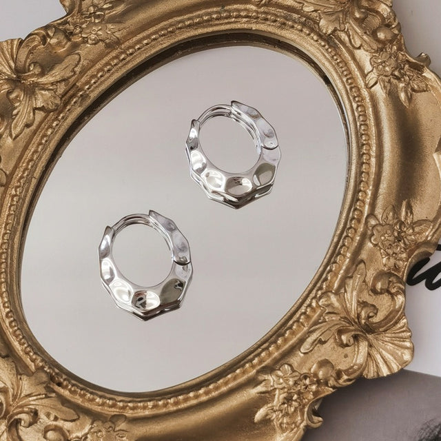 Hammered Oval Earrings