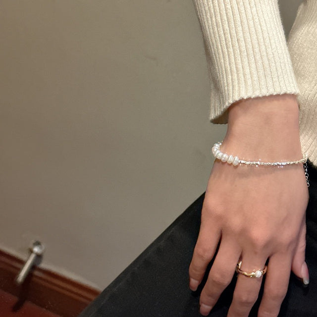 Half Silver& Pearls Bracelet