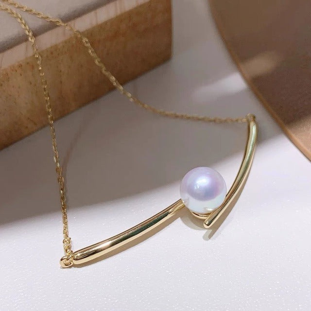 Gold Line&Pearl Necklace