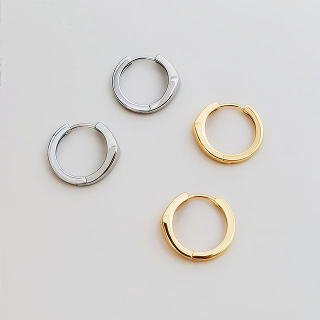 Sleek Angular Hoop Earrings