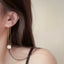 Pearl Silver Threader Earrings