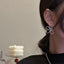 Floral Liner Silver Earrings