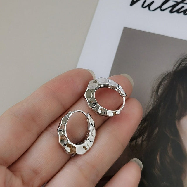 Hammered Oval Earrings