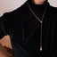 Long Pearl Drop Silver Necklace