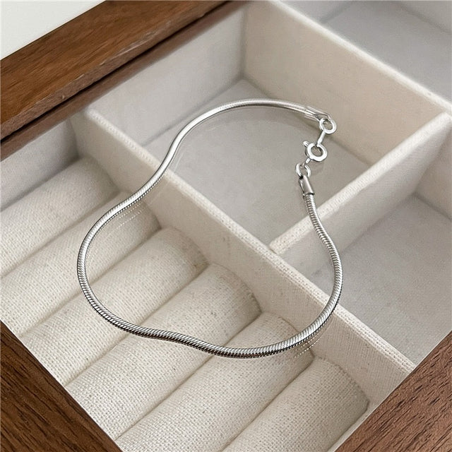 Snake Chain Silver Bracelet