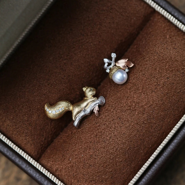 Squirrel’s Acorn Treasure Earrings