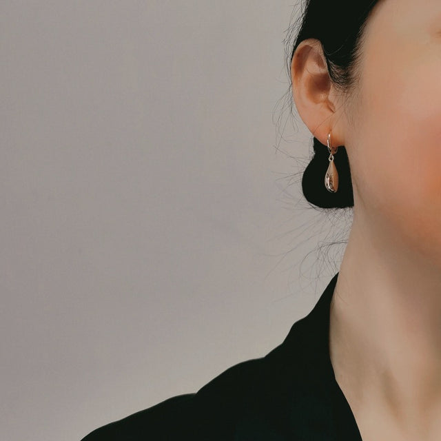 Metal Drop Hoop Earrings
