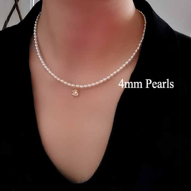 Gold Floral Pearl Necklace