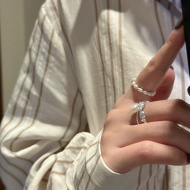 Pearl Drop Silver Ring