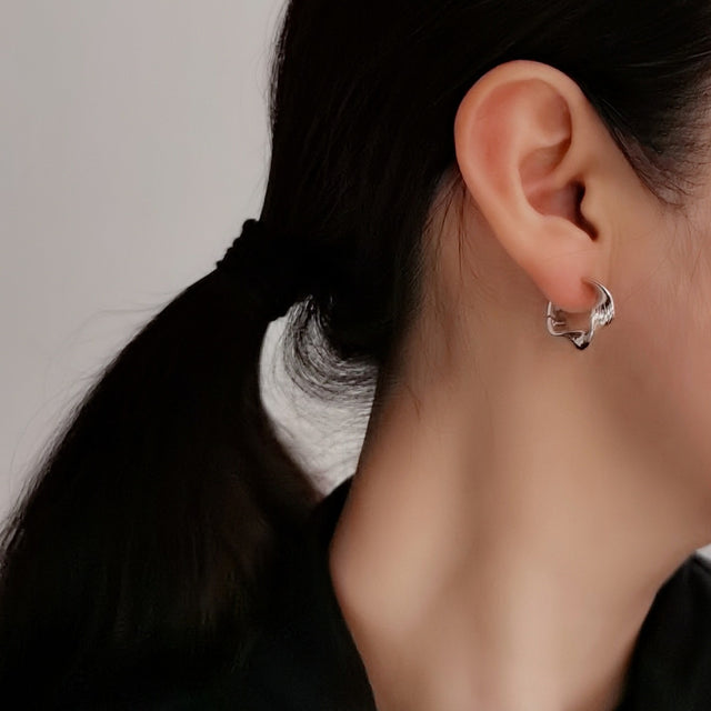 Twisted Ribbon Hoop Earrings