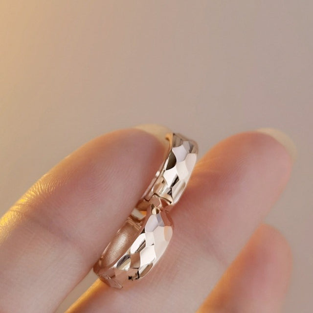 Thick Silver Hoop Earrings