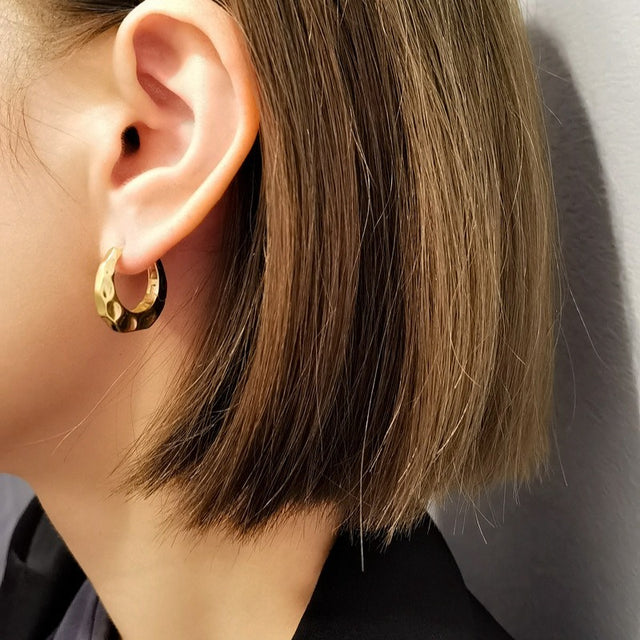 Hammered Oval Earrings