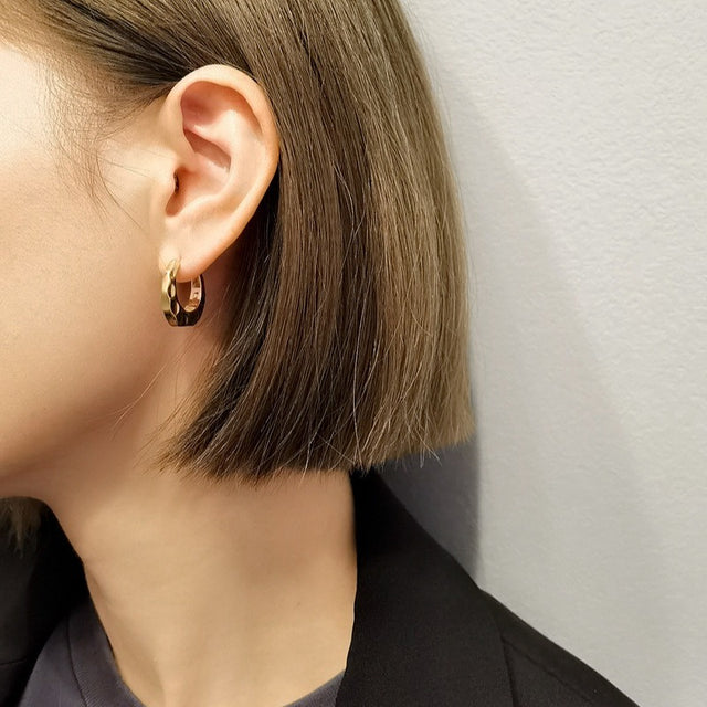 Hammered Oval Earrings