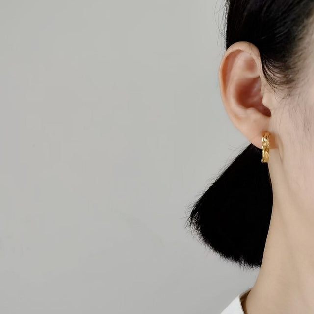 Lunar Crater Hoop Earrings