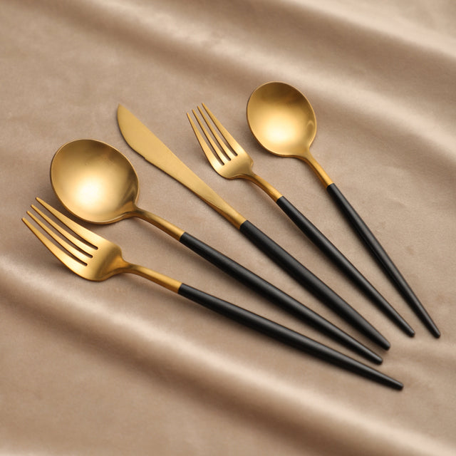 Gold & Black Scandi Cutlery Set