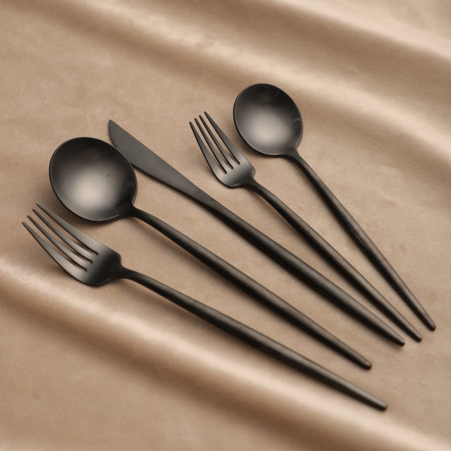 Black Scandi Cutlery Set