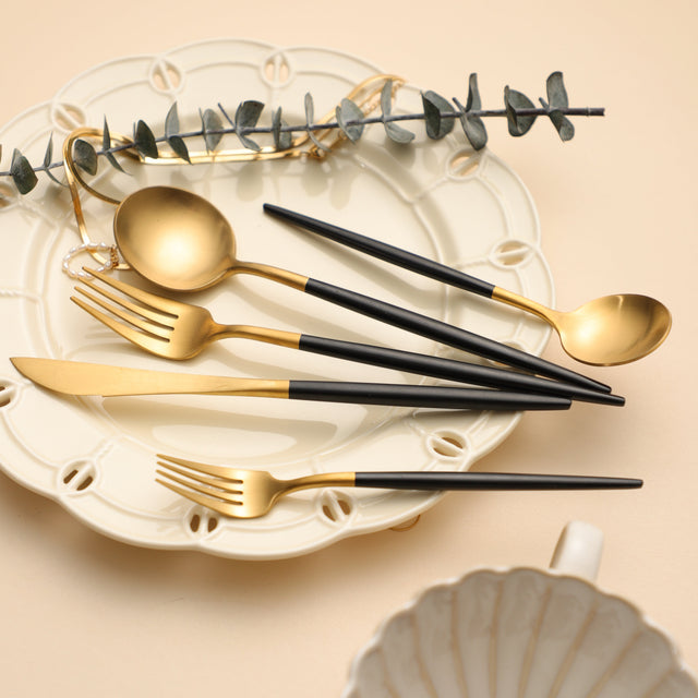 Gold & Black Scandi Cutlery Set