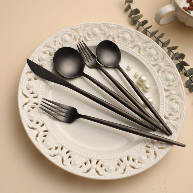 Black Scandi Cutlery Set