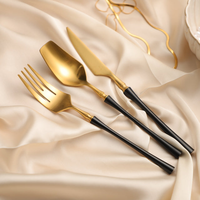 Gold & Black Colosseum Cutlery Set