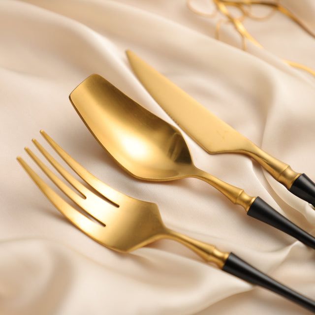 Gold & Black Colosseum Cutlery Set