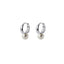 Single Pearl Silver Hoop Earrings