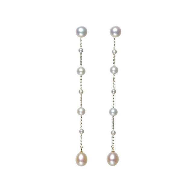 Long Pearl Drop Earrings