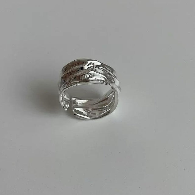 Wide Wave Silver Ring