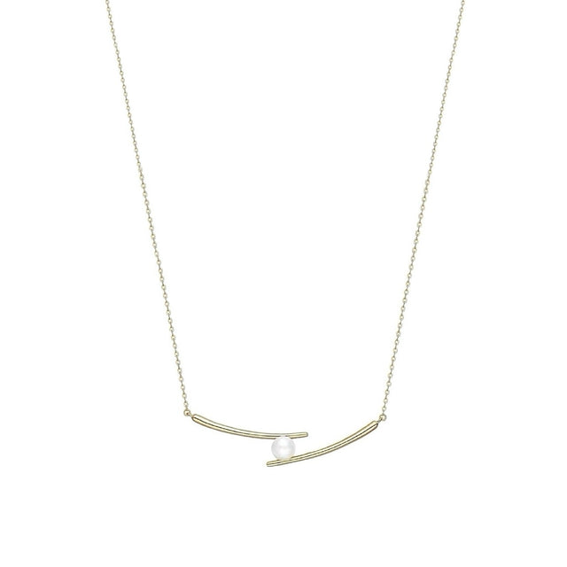Gold Line&Pearl Necklace