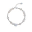 Cute Kitty Pearl and Silver Bracelet