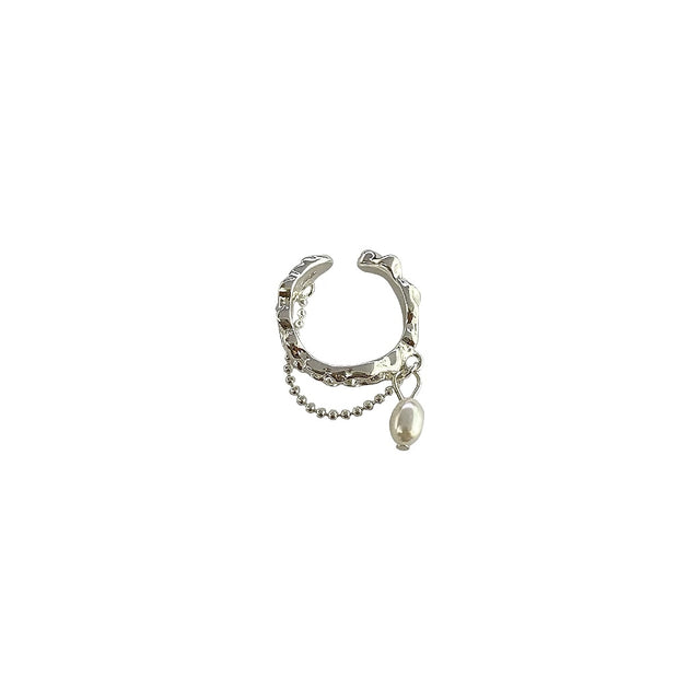 Pearl Drop Silver Ring