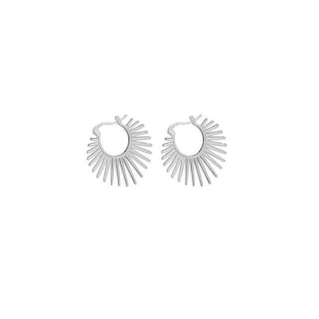 Silver Sunburnt Hoop Earrings