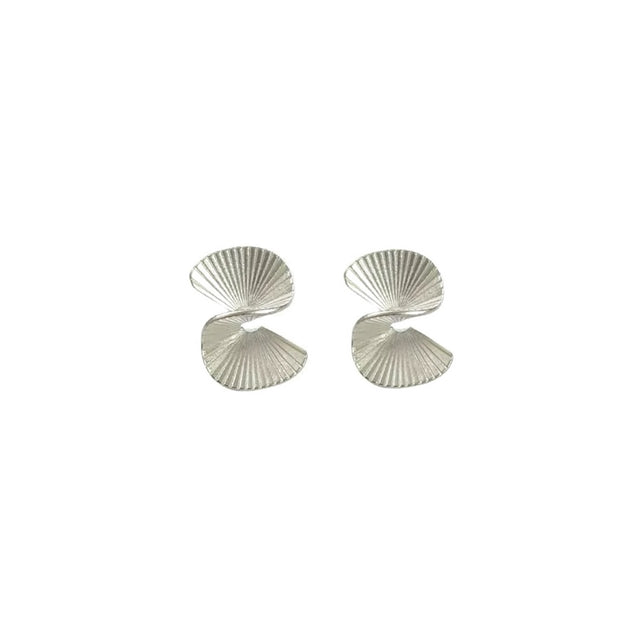 Swirl Fusilli Silver Stud Earrings