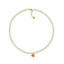 Gold Heart Drop Pearl Necklace