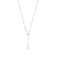 Long Pearl Drop Silver Necklace