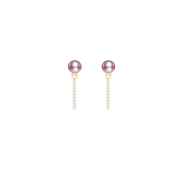Shinning Purple Pearl Earrings