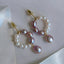 Purple and White Pearl Earrings