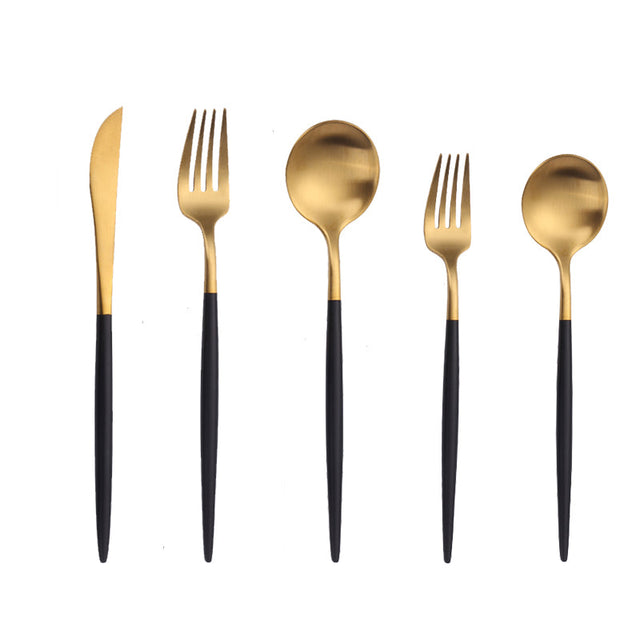 Gold & Black Scandi Cutlery Set